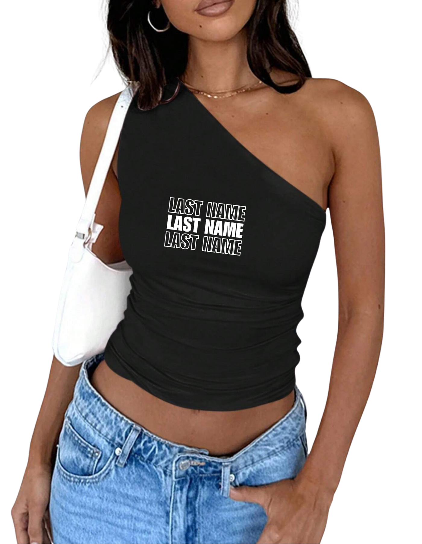 Triple Stack One Shoulder Top