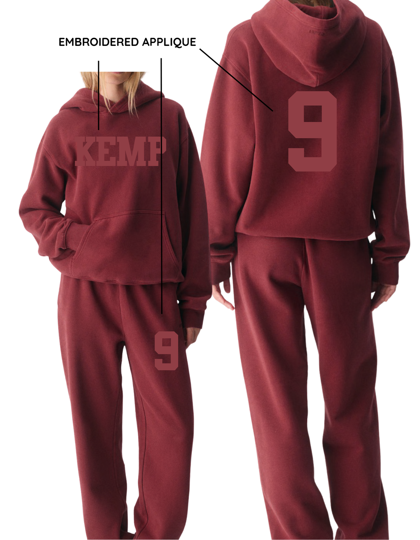 Washed Maroon Tonal Vision Sweatsuit