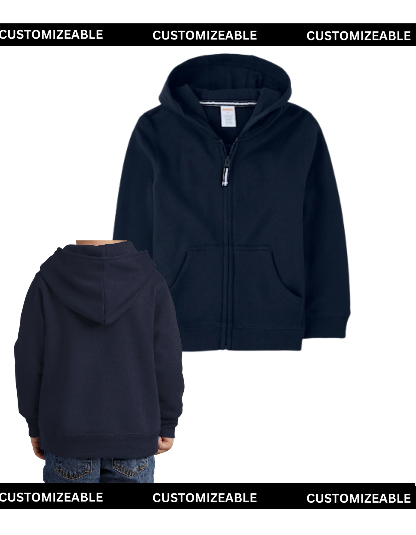 Navy Hooded Zip Up