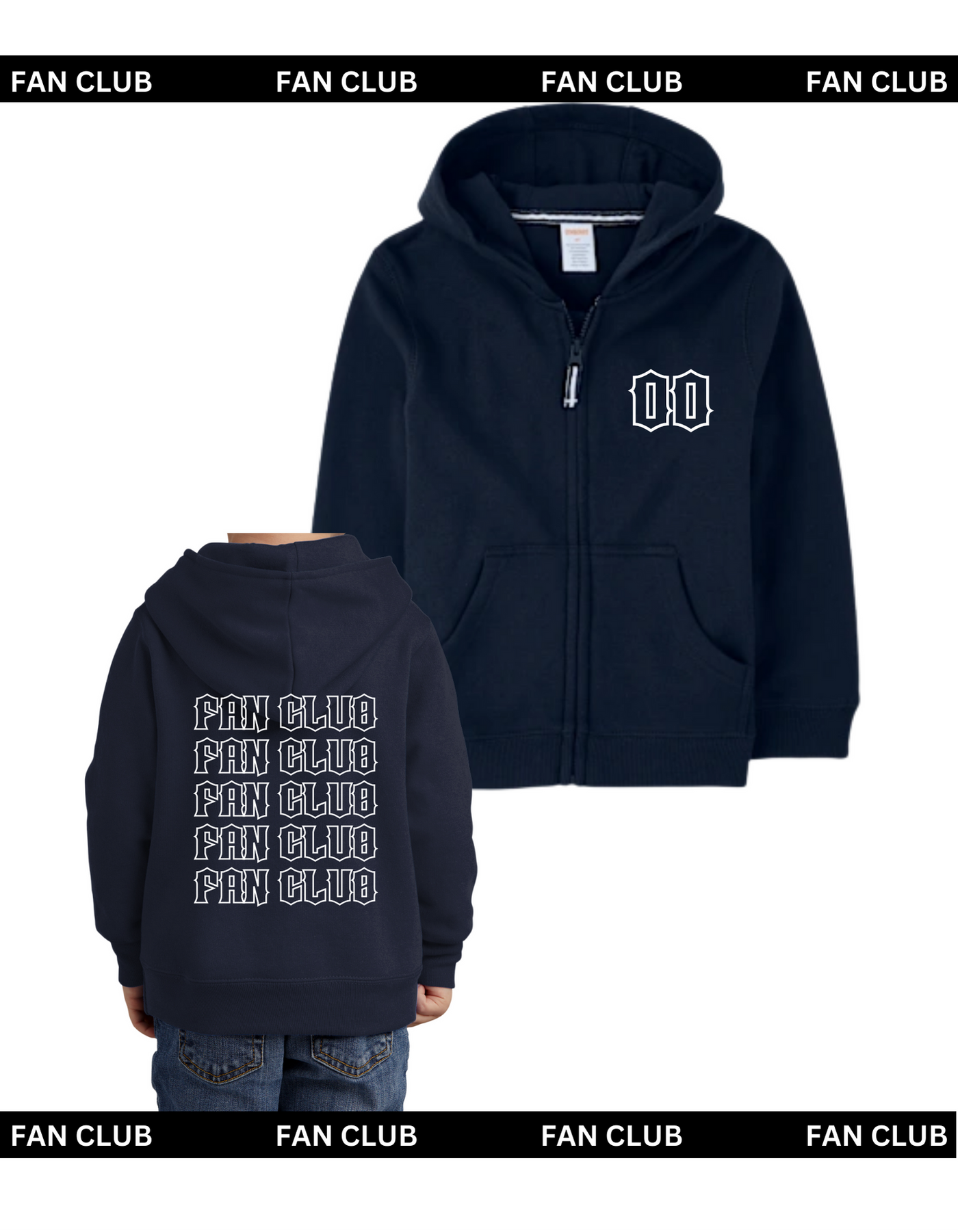 Navy Hooded Zip Up