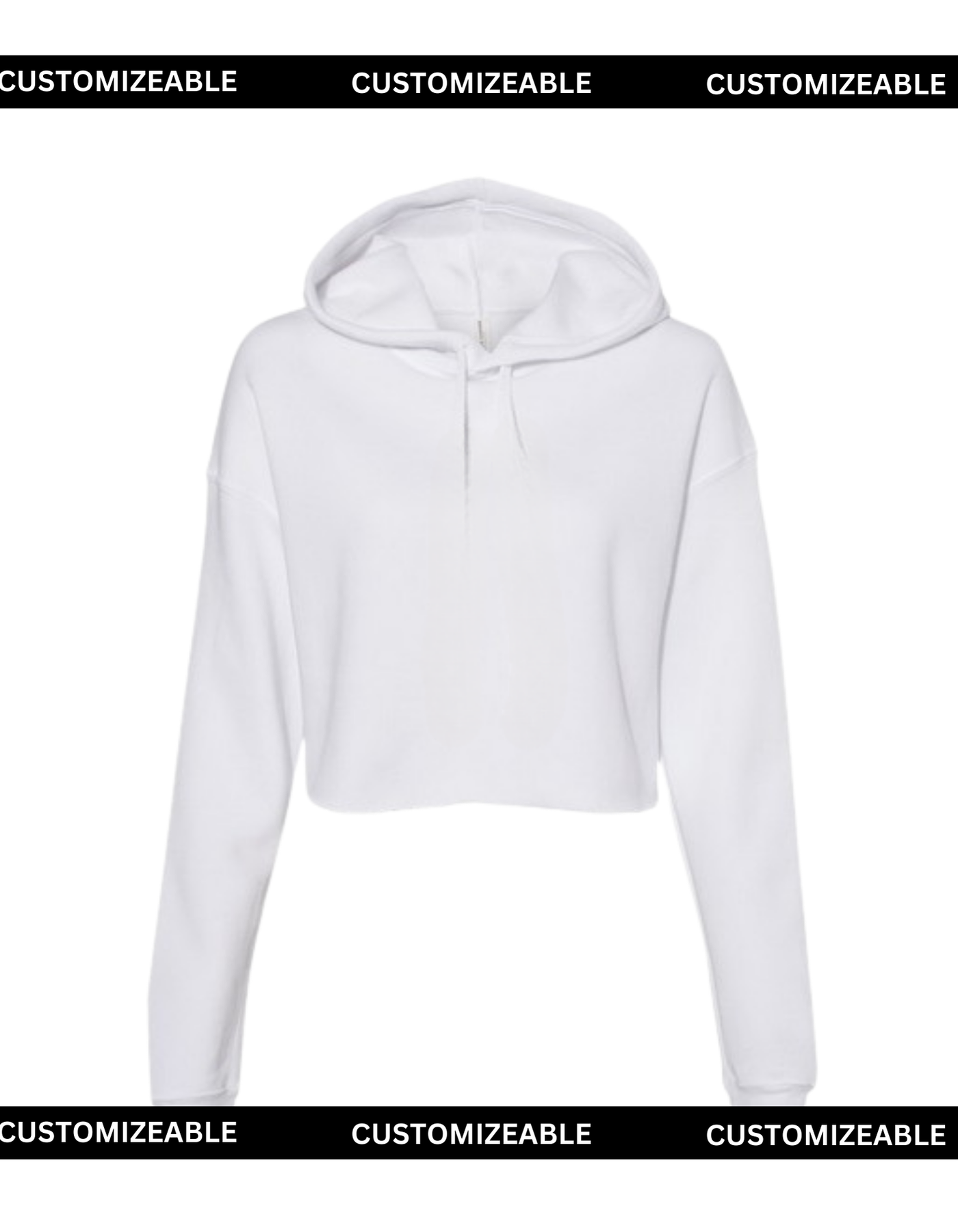 White Cropped Hoodie